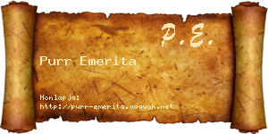 Purr Emerita névjegykártya